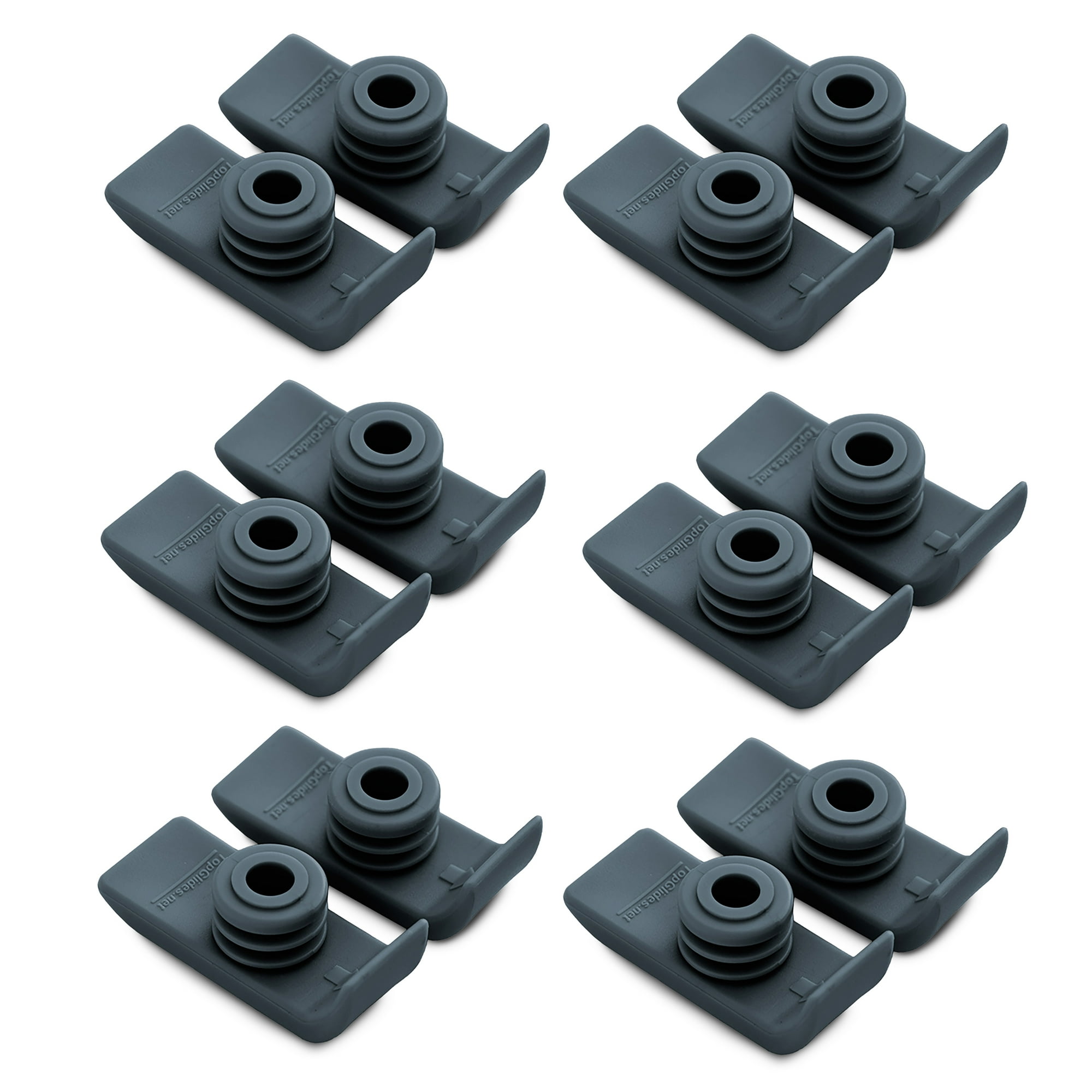 12PCS Top Glides TuffSki Walker Glide Skis - 6 Pairs (Gray)