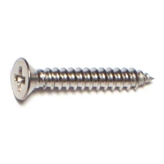 #4 x 3/4" 18-8 Stainless Steel Phillips Flat Head Sheet Metal Screws SMSFSS-130