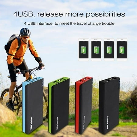 4 USB 500000mAh Power Bank LED External Backup Battery Charger for Cell