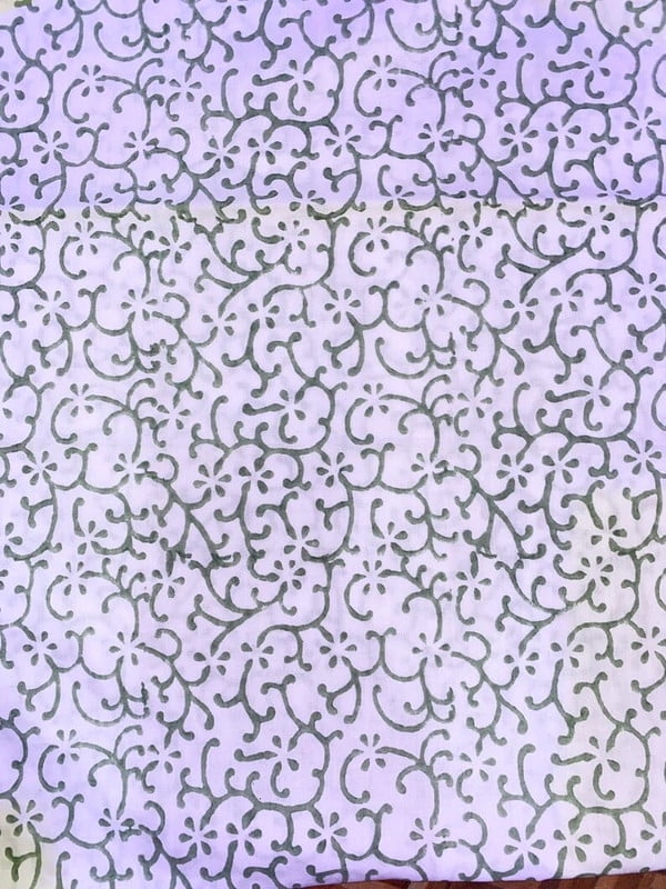Printofab Green Indian Floral Hand Block Printed Cotton Cloth Fabric By The Yard,Farmhouse Wedding Christmas,Housewarming Gift for Mom