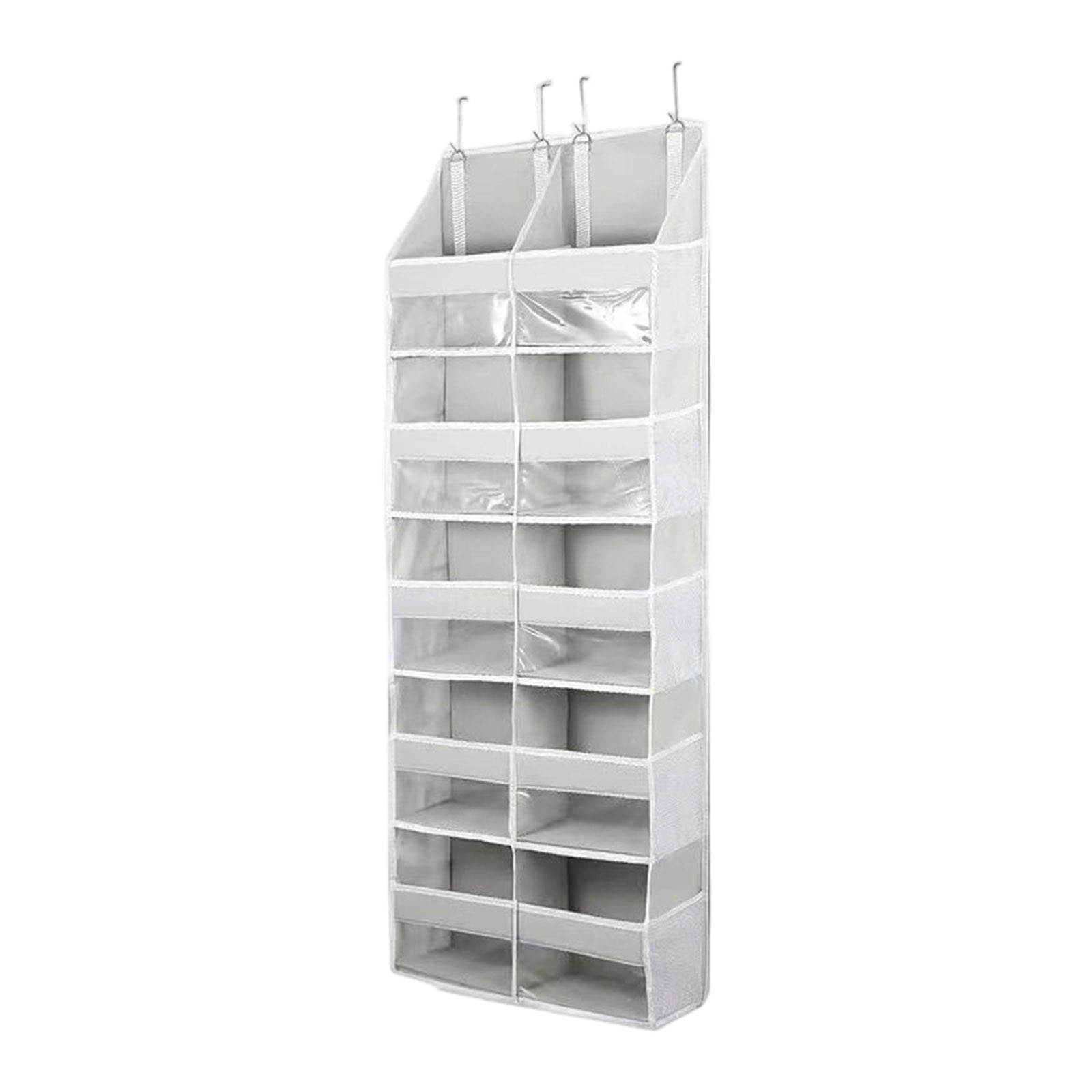 Hoodie Sweatshirt Storage Hack, Door Hanging Shoe Rack Organizer, 26-Pocket Clear Holder, Pockets Wall Shoes Bag, Portable Closet Wardrobe, 57" L X 20" W X 6.7" H, Cabinet Behind The Doors