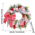 thumbnail image 3 of Adornos navideños, regalos navideños, bolas navideñas, piñas de terciopelo, lazos, bayas rojas, círculos, guirnalda de flores, decoración colgante, corona de plástico., 3 of 8