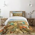 thumbnail image 3 of Ambesonne Travel Quilted Bedspread Set 2 Pcs, Havana City Houses, Twin Size, Multicolor, 3 of 6
