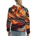 thumbnail image 7 of Kdxio Dynamic Fire Bird Art Print Womens Oversized Hoodies Sweatshirts Hooded Pullover Tops Sweaters Casual-Small, 7 of 7