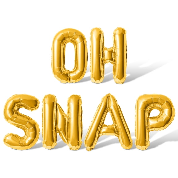 Letter Balloons - OH SNAP 16" Inch Alphabet Letters Foil Mylar Balloon Bachelorette Party Banner (Gold)