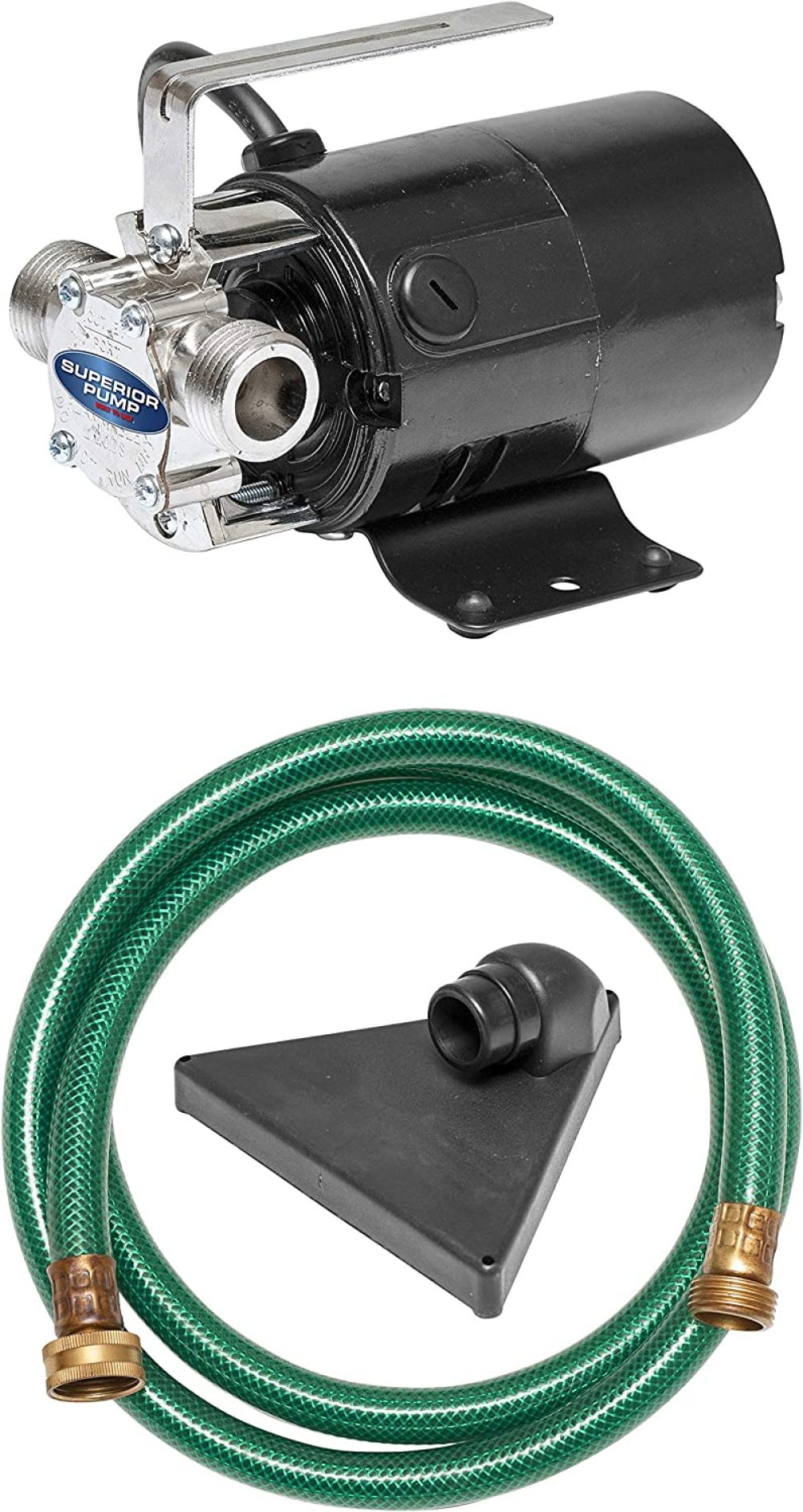 LueInJoy 90040 115 Volt Transfer Pump with 6Foot Suction Hose Black