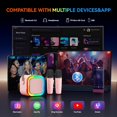 thumbnail image 2 of Meottam Mini Karaoke Machine for Kids Teen Adults, Portable Bluetooth Speaker with 2 Wireless Microphones and LED Lights Toys Ideas Gifts for Christmas Birthday Party for Age 4+ (Pink), 2 of 7