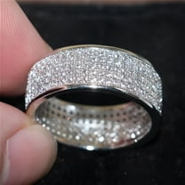 Fashion Spinner Diamond Engagement Ring Sterling Silver