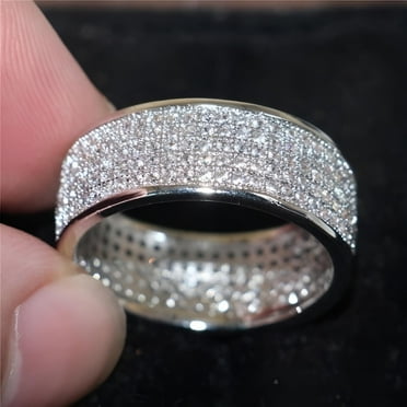Fashion Spinner Diamond Engagement Ring Sterling Silver