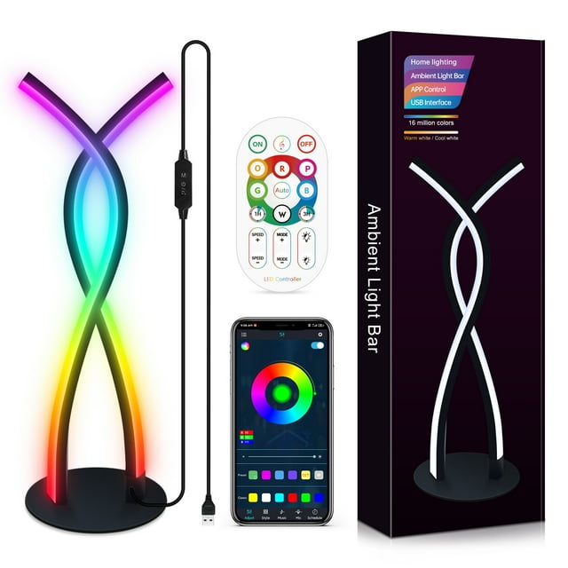 Lampe de Chevet Intelligente pour Chambre, Lampe de Table de Bureau avec Application et Télécommande, Solution d'Éclairage Polyvalente pour la Maison et le Bureau
