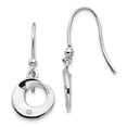 thumbnail image 1 of 925 Sterling Silver Diamond Shepherd Hook Dangle Earrings Drop, 1 of 7
