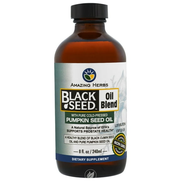 Amazing Herbs, Black Seed Oil Blend with Pure Cold-Pressed Pumpkin Seed Oil, 8 fl oz (240 ml), Pack of 2
