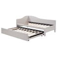 thumbnail image 6 of Twin Size Upholstered L-Shaped Upholstered Daybed with Pop Up Trundle, Beige, 6 of 10