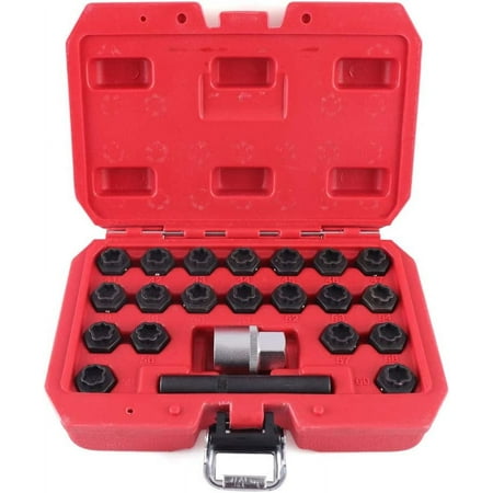 DENEST 22pcs Wheel Locking Key Set Anti-Theft Lug Nut Tool Set