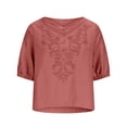 thumbnail image 2 of TaTaai Fashion Knit Women Top Solid Color Printed Cardigan Short Sleeve V Neck Loose Fit Non See Through Soft Breathable Office Lounge Street Daily Wear Blouse Gift, 2 of 6