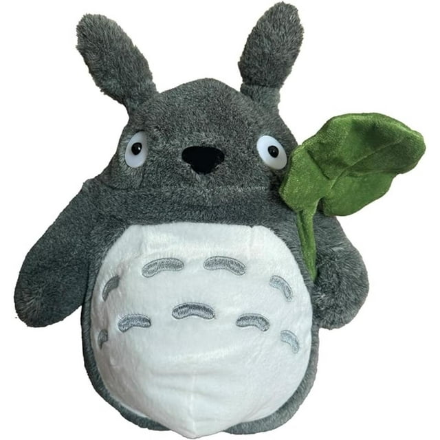 Lindo peluche de criatura del bosque gris con sombrero de hoja, muñeco de peluche suave de 30 cm, ideal para niños y coleccionistas.