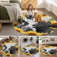 thumbnail image 5 of Sunflower Cows Round Area Rug 7Ft Washable Circle Rugs for Dorm Laundry Room, Yellow Floral Botanical Summer Grey Plaid Non-Slip Carpet Floor Mats Indoor Outdoor Carpet Runner Aesthetic Home Decor, 5 of 8