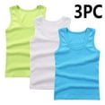 thumbnail image 2 of zbxnLI 3 Pack Toddler Tank Tops Girls Boys Cotton Crewneck T-Shirt Basic Undershirts Summer Clothes, 2 of 3