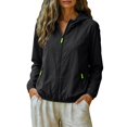 thumbnail image 5 of Vinsonshop Women's Sun Protection Jacket Hoodie Clothing Lightweight Long Sleeve Sun Cover Up Shirt Black L, 5 of 8
