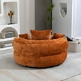 thumbnail image 7 of Oversized Chenille Bean Bag Chair for Adults, Giant Lazy Sofa Bed with 3 Pillows & Wrap-Around Backrest, Single Lounge Gaming Sofa for Living Room, Orange, 7 of 7
