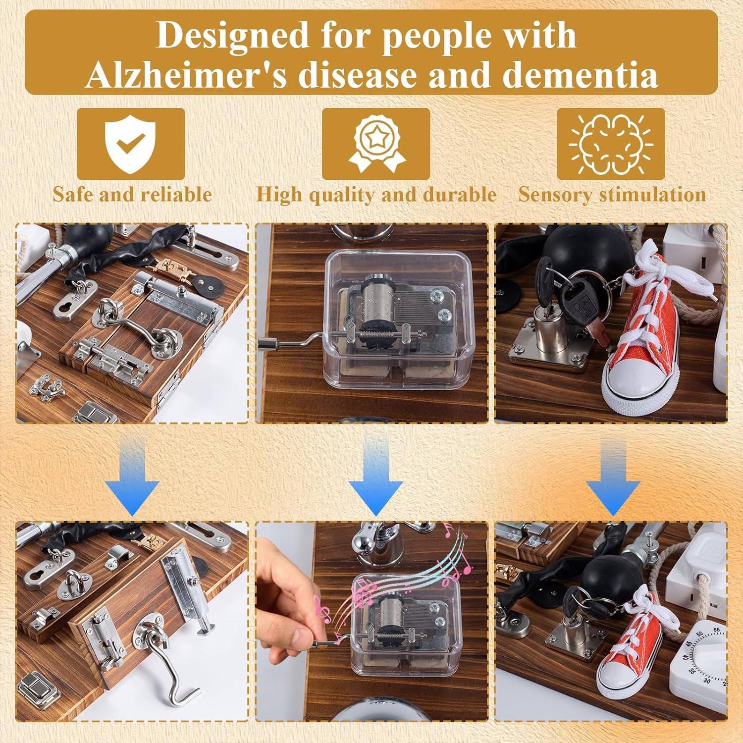YXMEIGUO Fidget Busy Board for Adults, Dementia Activities for Seniors, Engaging Alzheimers Activities & Tactile Stimulation, Alzheimers Activities for Dementia Patients