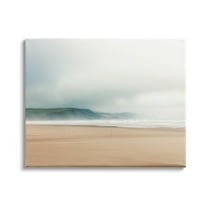 Stupell Indtries Tranquil Beach and Grassy Cliffside Misty Sky Landscape,40 x 30,Design by Ian Winstanley