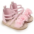 thumbnail image 3 of Infant Baby Girls Sandals Soft Sole T-Strap Toddler Flats First Walkers Summer Shoes, 3 of 7