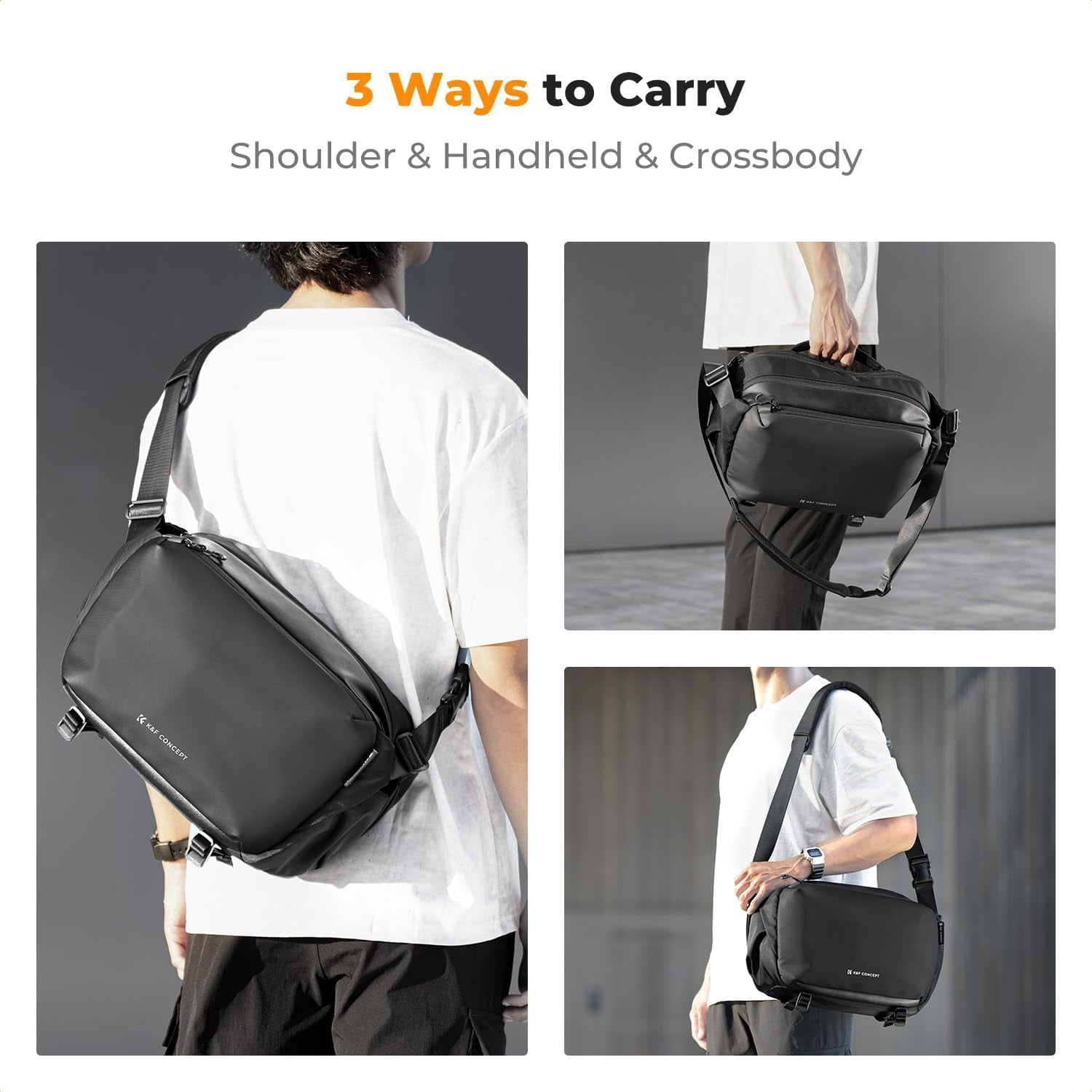 K&F Concept 2 in 1 Sling Bag Everyday Shoulder Bag & Multifunction Photography Crossbody Camera DSLR Backpack Portable Bag
