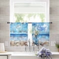 thumbnail image 2 of Spring Floral Sheer Curtains 54 Inches Length 2 Panels Set, Window Sheer Curtains for Living Room/Bedroom, Coastal Blue Oil Painting Botanical Daisy Light Filtering Rod Pocket Curtain 52'' x 54'' x 2, 2 of 7