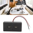 thumbnail image 3 of USB Socket Outlet Panel, Waterproof ABS Plastic USB Car  Panel 12-24V Input Black On Off Key Dustproof  for Modification, 3 of 7
