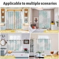 thumbnail image 6 of Aqua White Kitchen Curtains Small Short 39 Inch Length, Abstract Grey Chrysanthemum Flower Floral Grommet Top Bedroom Living Room Curtains, Light Filtering Cafe Curtain Drapes 2 Panels Set 55''x39'', 6 of 9