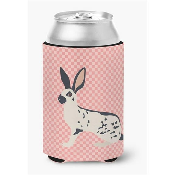 Carolines Treasures BB7961CC English Spot Rabbit Pink Check Can or Bottle Hugger