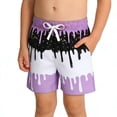 thumbnail image 2 of MDUKONU Boys Drawstring Sports Shorts Quick Dry Breathable Running Workout Shorts Purple2 9-10 Years, 2 of 6