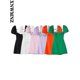 thumbnail image 4 of Women White Fashion Linen Blend Dress Female Square Neck Short Puff Sleeves Backless Crossover Strap, 4 of 5
