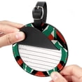 thumbnail image 2 of Palestine Set of 2pcs PU Leather Round Suitcase Tags with Privacy Cover and Name ID Tag - Ideal for Travel Luggage, Handbags, Backpacks, School Bags, 2 of 6