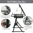 thumbnail image 3 of Funnil Glass Drafting Tables,Art Desk with 2 Metal Drawers Adjustable Height 24.01-35.82" Black, 3 of 8