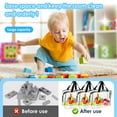 thumbnail image 3 of 9 Packs Clear PVC Toy Storage Bags Include 6 Pcs Large and 3 Pcs Medium Toy Organizer Bags with Labels Portable Handheld Zipper Bags for Organizing Board Game Building Blocks Puzzle Kids Books, 3 of 6