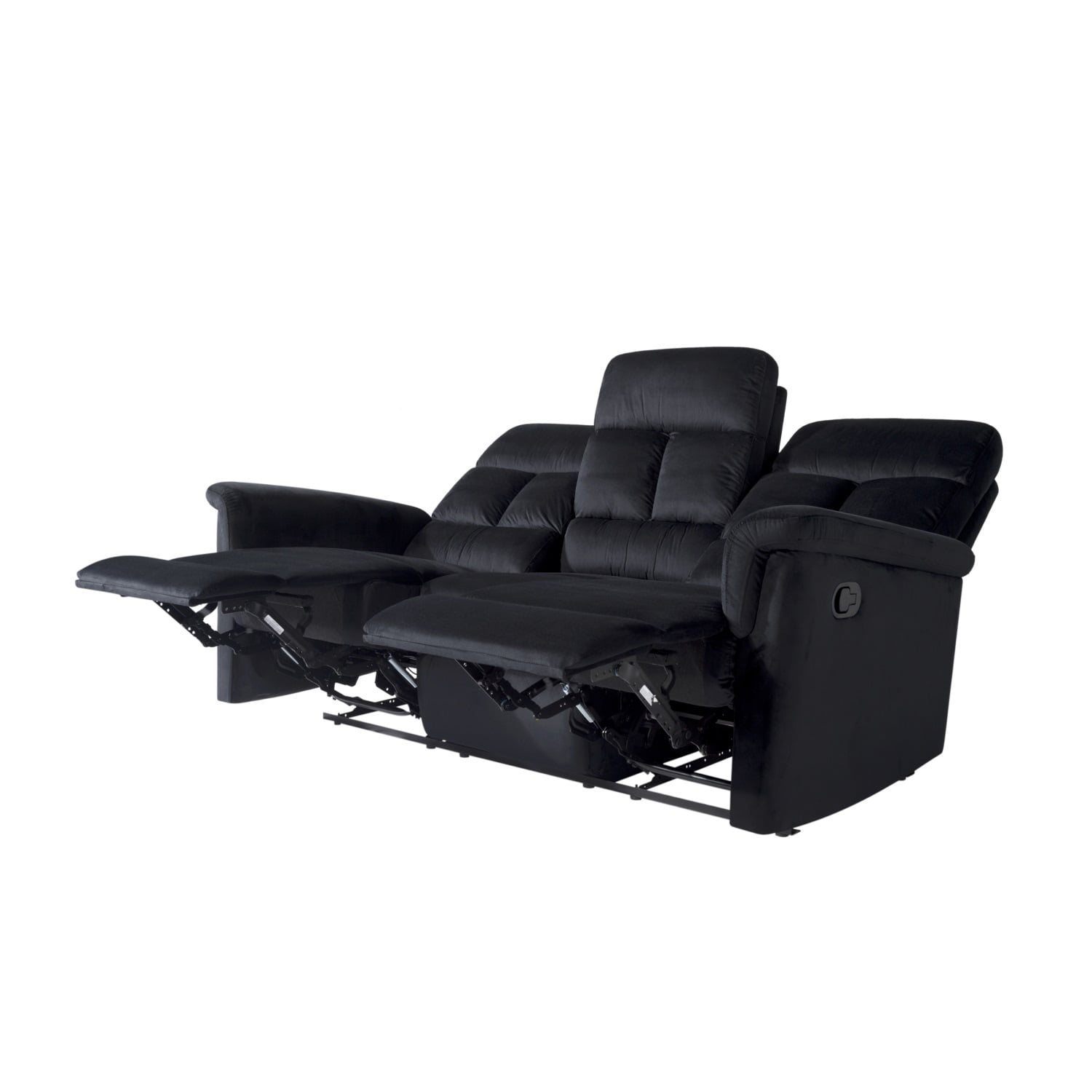 Kadyn 3-seater Relining Sofa, Modern Recliner Sofa for Living Room, Velvet Upholstered Sofa for Home, Black Kadyn 3-seater Relining Sofa, Modern Recliner Sofa for Living Room, Velvet Upholstered Sofa for Home, Black