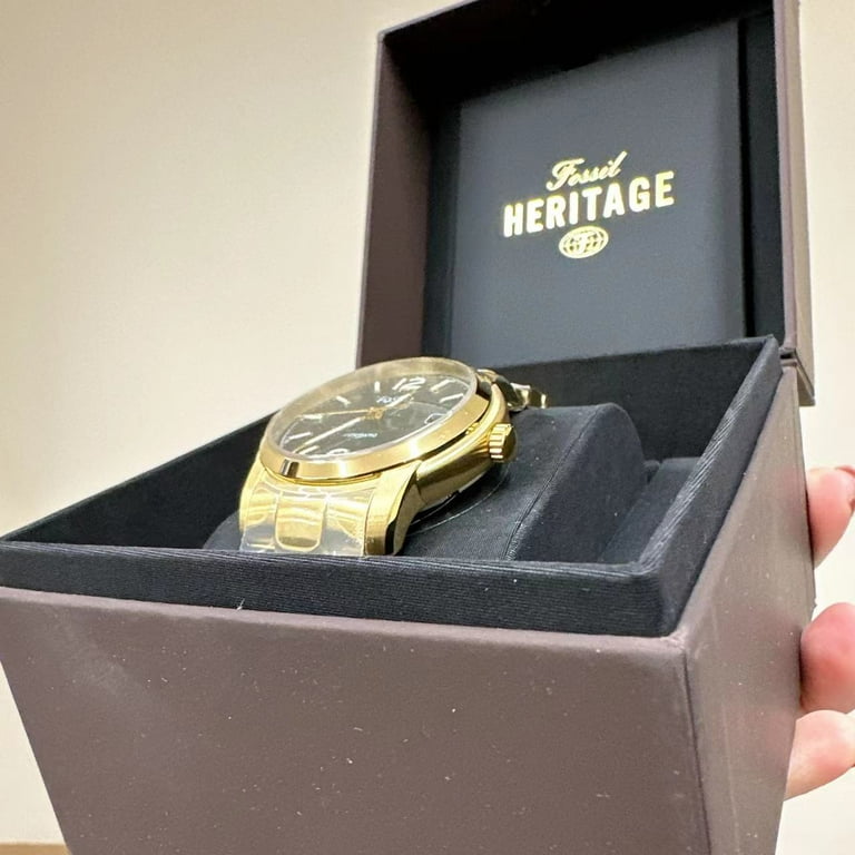 Fossil Heritage Gold-Toned Quartz Green Dial Ladies Wrist Watch  