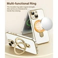 thumbnail image 3 of for Phone 13 Case with Magnetic Ring Stand,[Compatible with Magnetic][Full Camera Protection] Shockproof Protective Non-Slip Sturdy Kickstand Phone Case 6.1 inch, White, 3 of 13