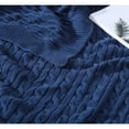 thumbnail image 2 of G3 Home 90066 50 x 70 in. Oak 100 Percent Cotton Cable Knitted Throw, Navy, 2 of 5