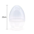 thumbnail image 4 of BSJJY Transparent Jumbo Easter Eggs, Clear Fillable Plastic Giant Eggs Empty with Handles, Clear Large Baskets Fillable Big Bunny Egg Shaped Baskets Containers Decoration, 6.69x9.84in, 4 of 8