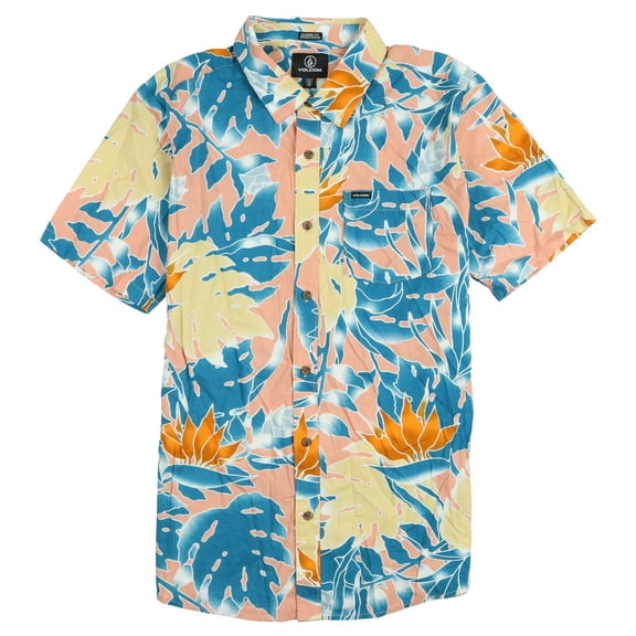 Volcom Leaf Pit Floral Short Sleeve Button Down Shirt