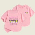 thumbnail image 2 of 2025 T-Shirts à Manches Courtes pour Garçons et Filles Imprimés Été Décontractés Col Rond Hauts Rose, 2 of 5