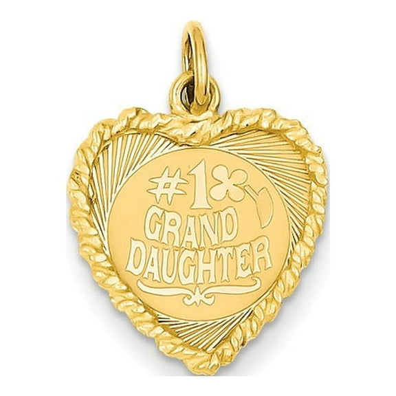 14k Yellow Gold #1 Granddaughter Disc Charm