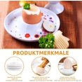 thumbnail image 5 of Set of 8 egg cups, white porcelain, playful design, ceramic breakfast set, stackable, ideal for camping, round, earthenware, kitchen accessories – indispensable!, 5 of 5