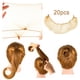 thumbnail image 2 of Redecilla para el pelo, 20 unidades de 50 cm, empaquetadas individualmente, redecillas de malla con borde elástico para mujeres, moños, ballet, cocina, color marrón claro, 2 of 7