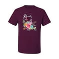 thumbnail image 2 of Cute Hearts and Flowers Blessed Inspirational/Christian Men's Graphic T-Shirt, Maroon, Medium, 2 of 3