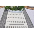 thumbnail image 2 of Striped Table Runner with Fringe Organic Cotton Woven Dash Rustic Farmhouse Cloth Dining Table Runner for Kitchen Buffet Table Boho Dresser Scarf Washable Chambray Textured Grey / off White 14"x72", 2 of 6