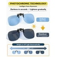 thumbnail image 4 of TINHAO Clip On Sunglasses Polarized Photochromic Over Prescription Glasses, UV400 Protection Flip Up Lens for Men Women, Day Night Driving Anti Glare, 4 Colors Available, Lightweight, 4 of 8
